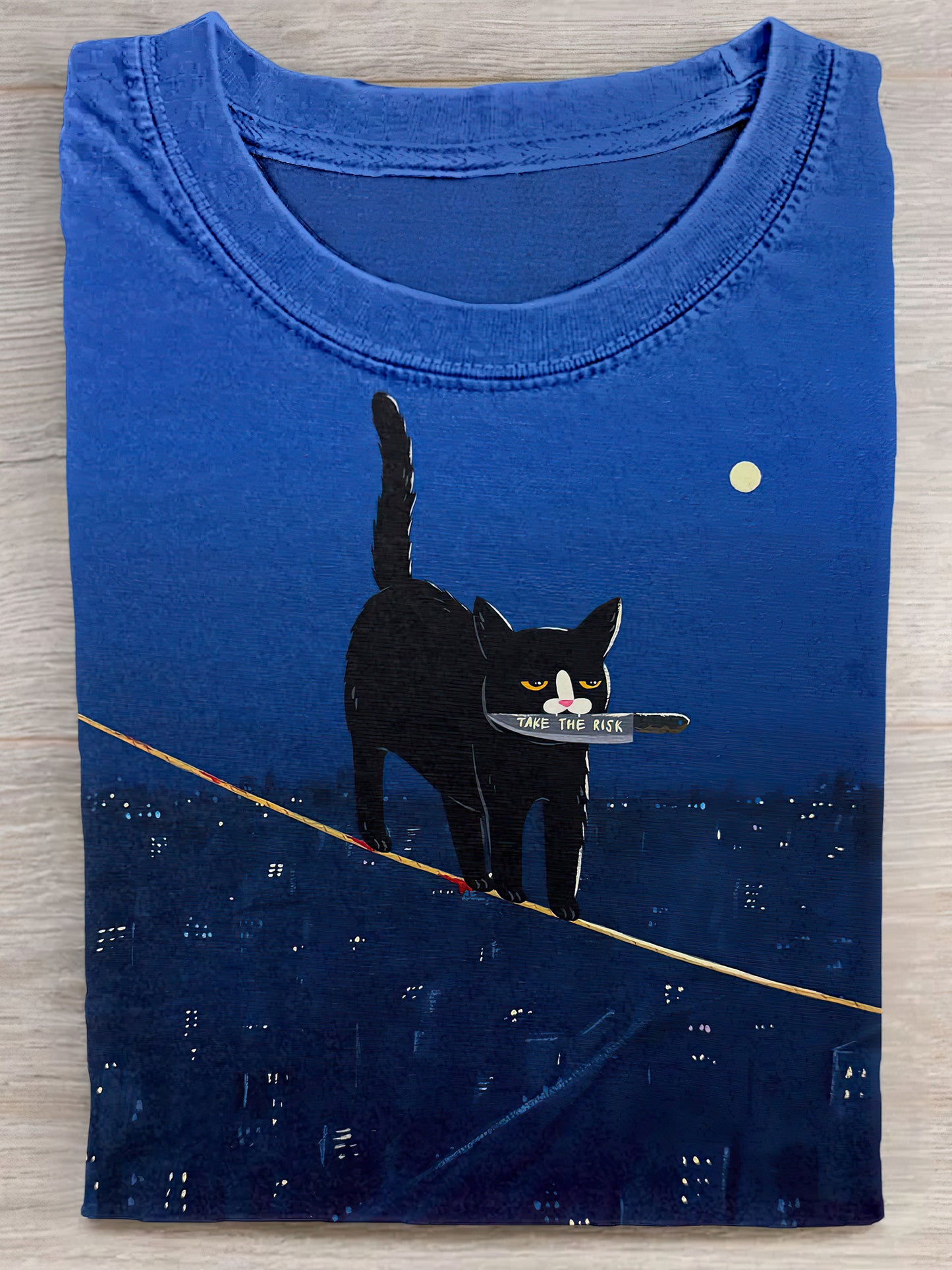 Funny Take The Risk Cat Unisex Tee