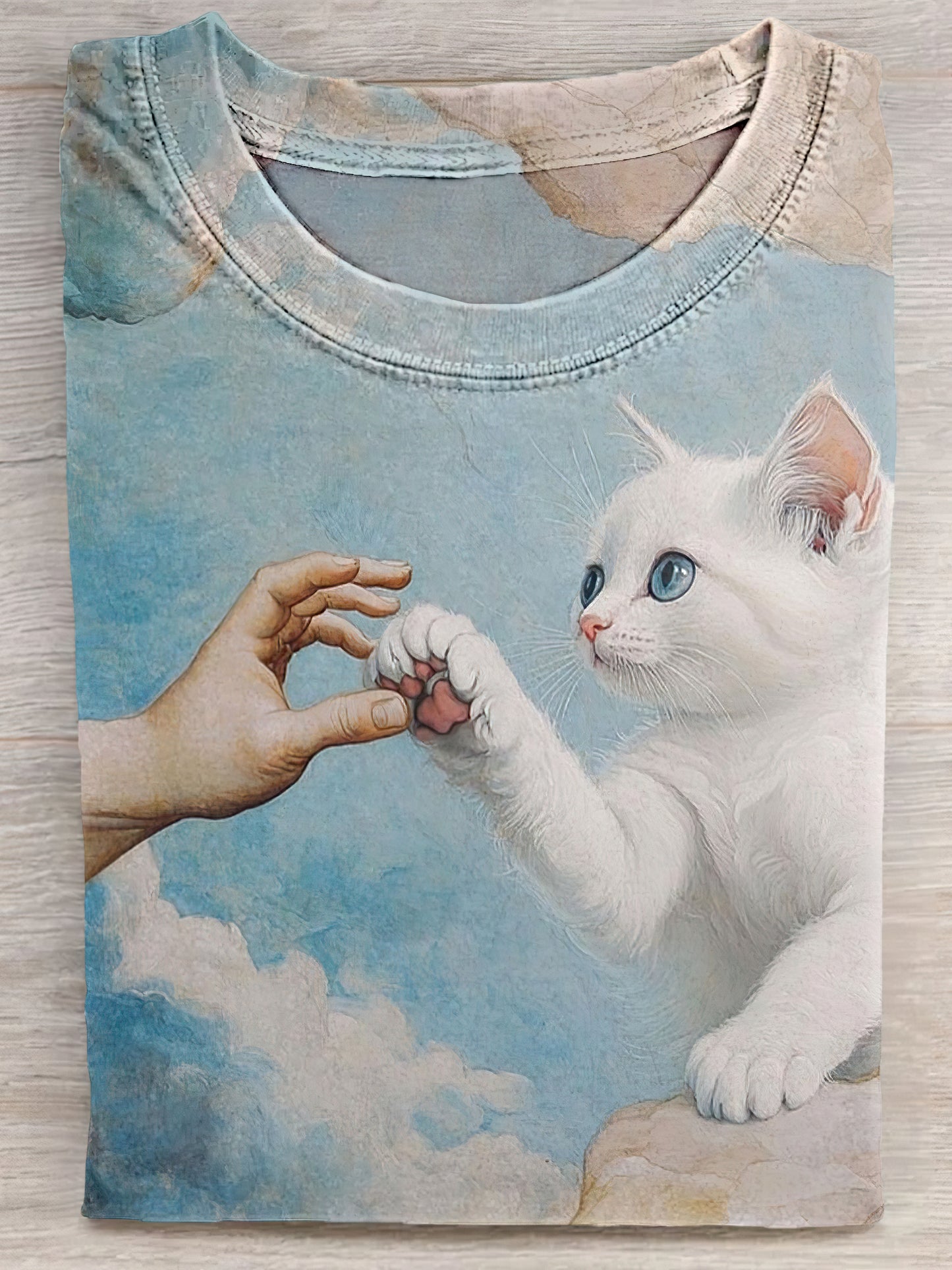 Vintage Funny Cat Art Print Unisex Tee