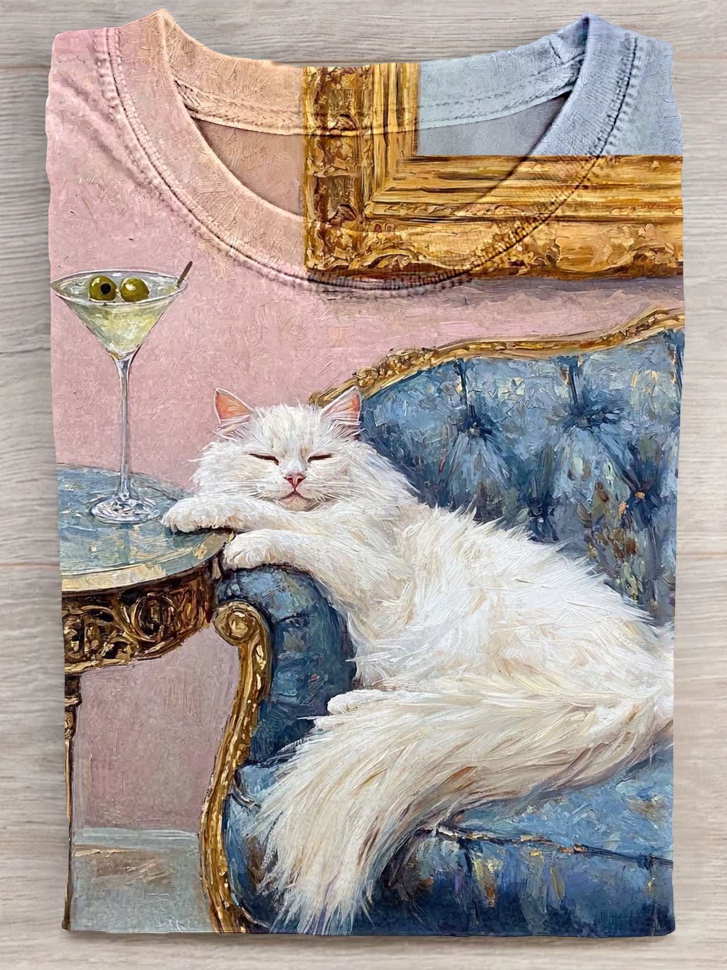 Cat Lying On The Sofa Art Print Unisex Tee