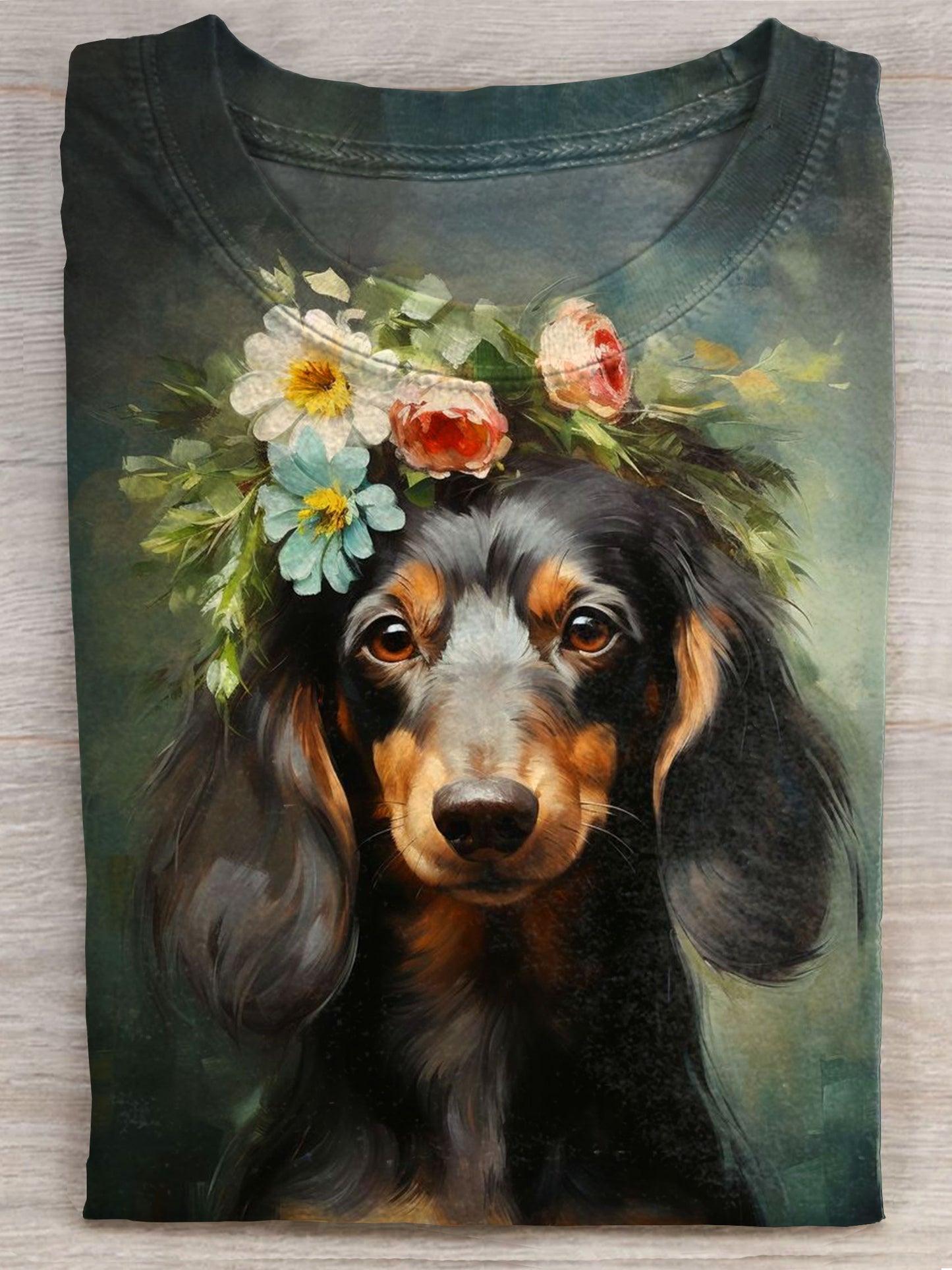 Dachshund Dog Art Print Unisex Tee