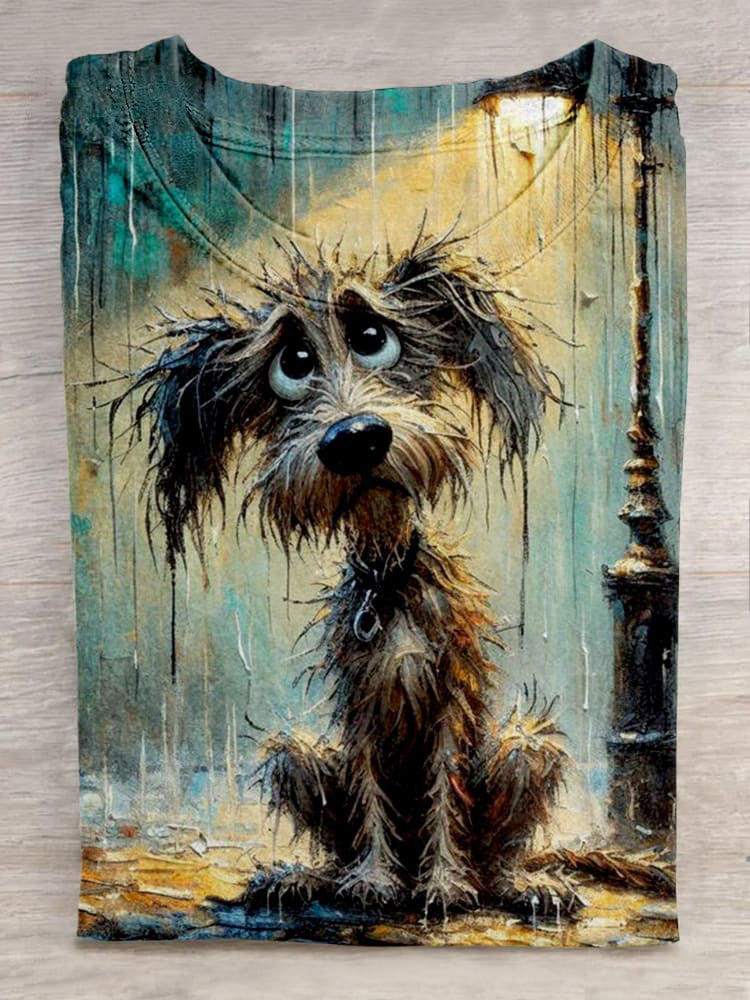 Cute Black Dog Art Print Unisex Tee