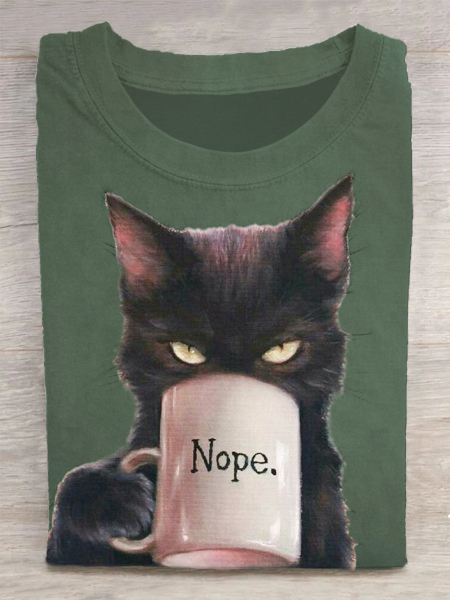 Unisex Fun Cat Abstract Print Design Unisex Tee