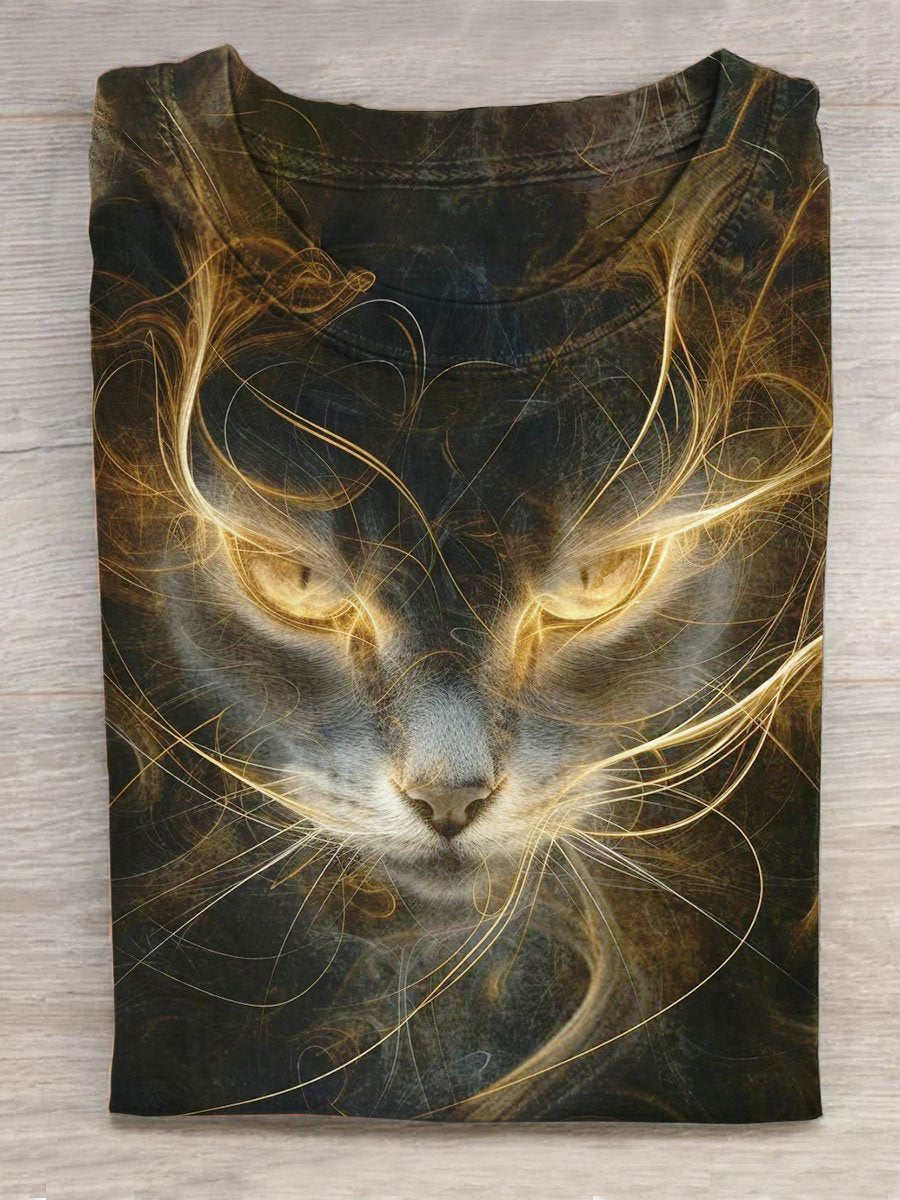 Abstract Cool Cat Art Design Unisex Tee