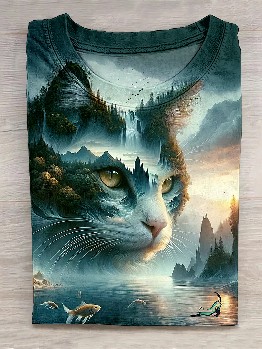 Cats And Mountains Unisex Tee