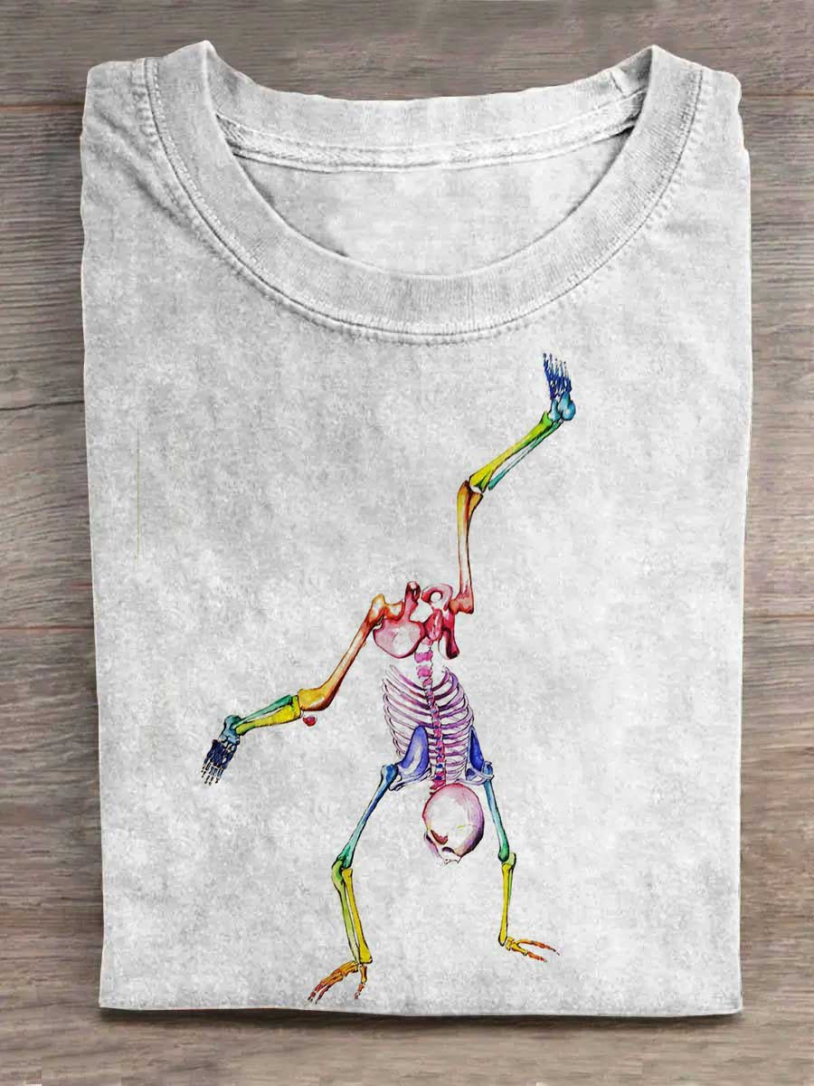 Colorful Skull Handstand Unisex Tee