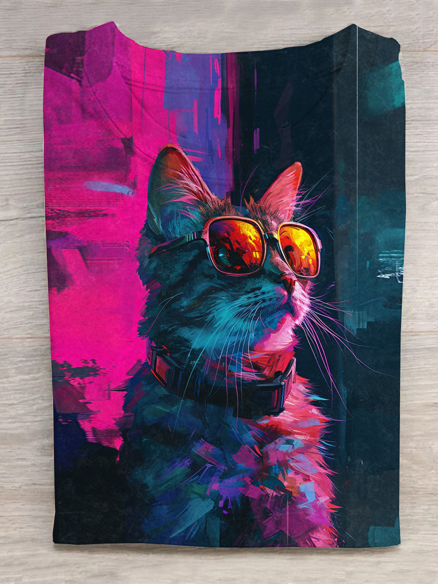 Neon Art Cat Unisex Tee
