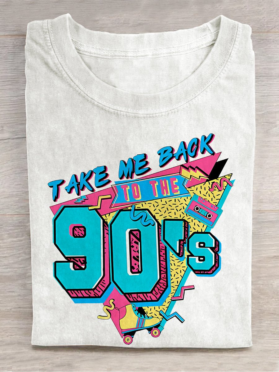 90s-Inspired Pink Teacher Take Me Back To The 90's Casual Print Unisex Tee