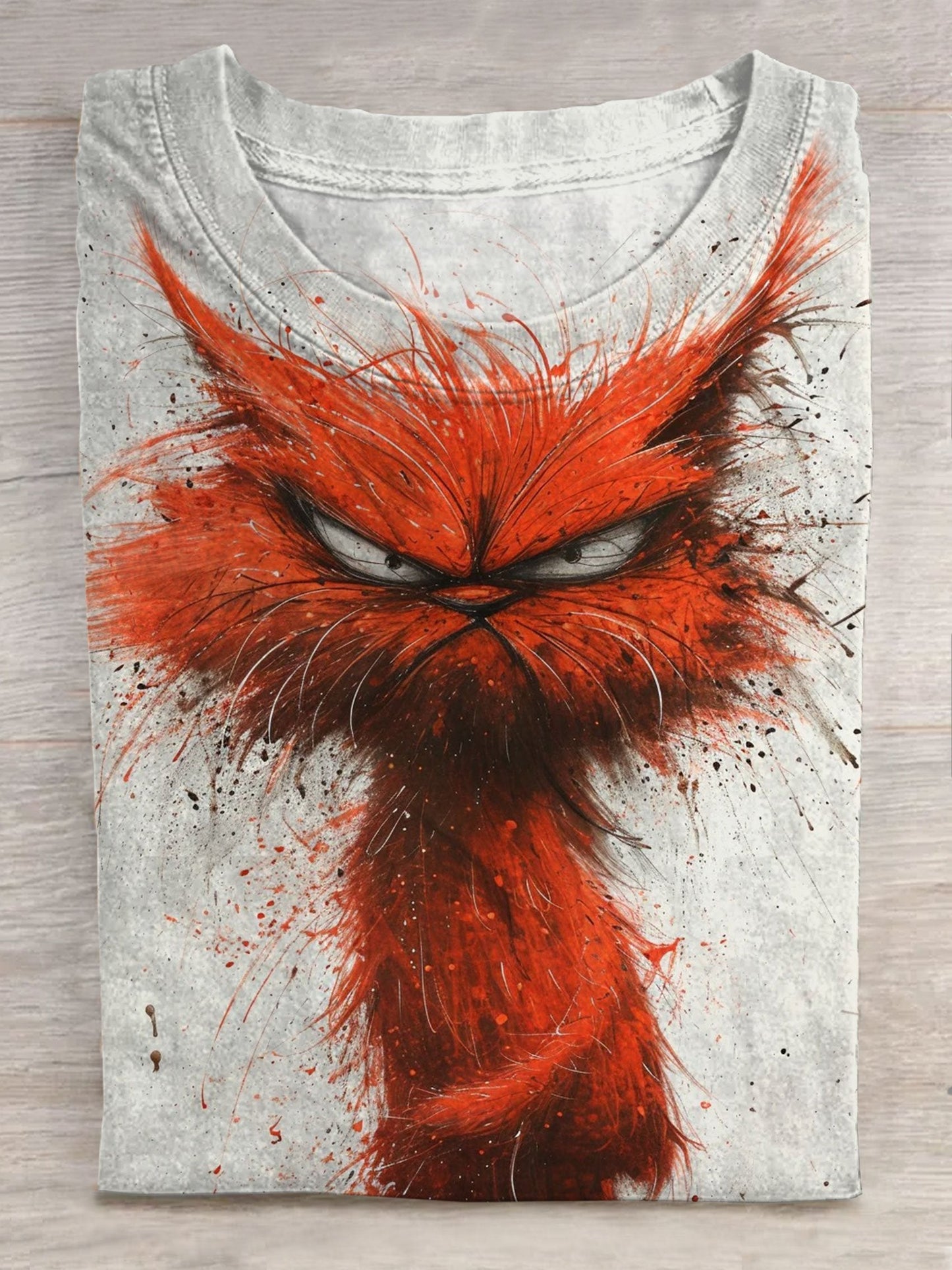 Funny Cute Cat Art Print Casual Unisex Tee