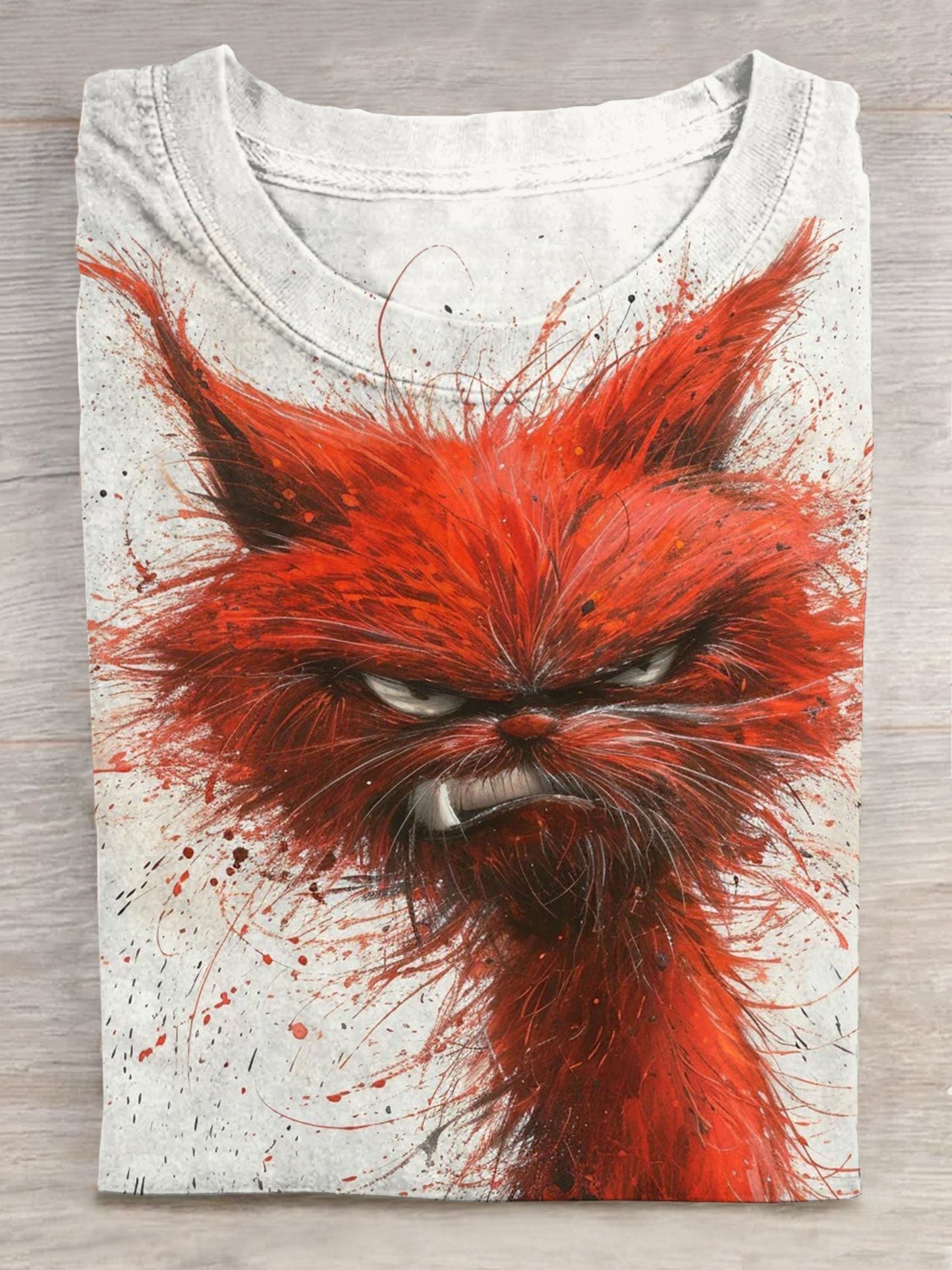 Funny Cute Cat Art Print Unisex Tee