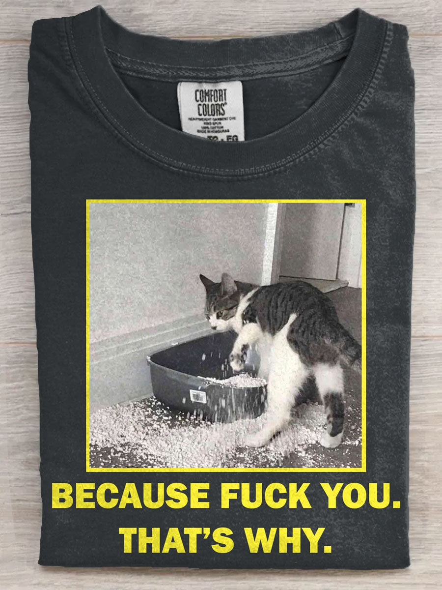 Funny Cat Art Casual Print Unisex Tee