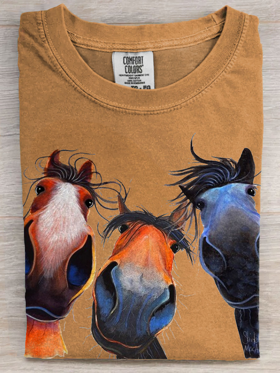 Happy Horse Art Print Unisex Tee