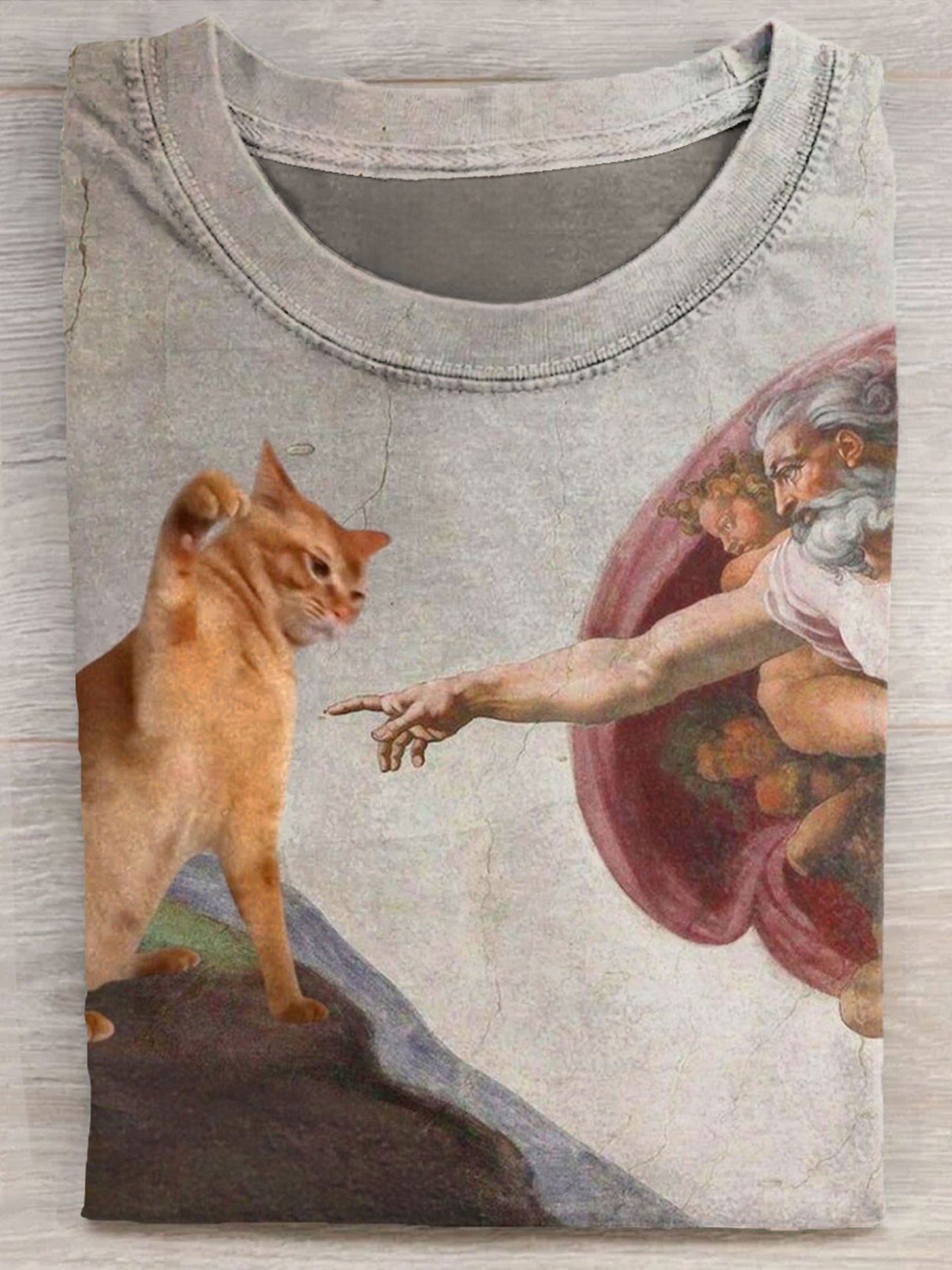 Vintage Cat Funny Art Print Unisex Tee