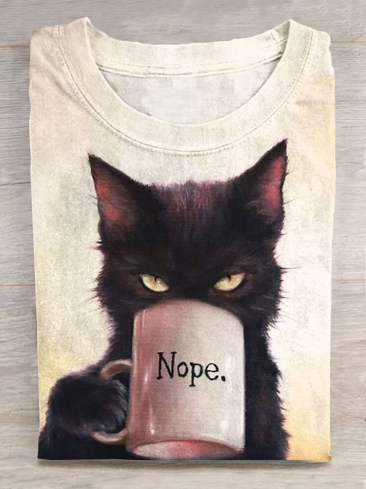 Funny Art Cat Art Print Unisex Tee