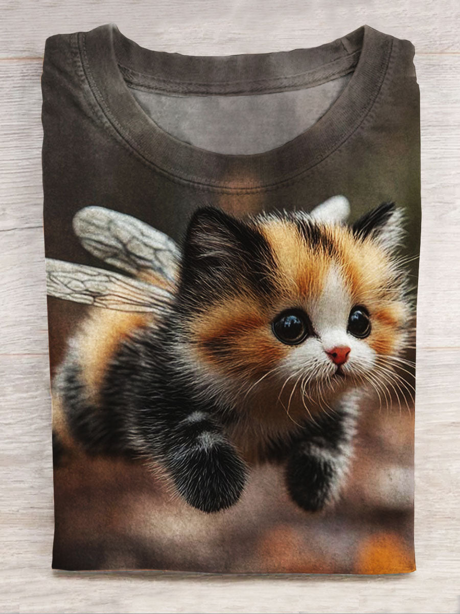 Funny Cat Print Unisex Tee