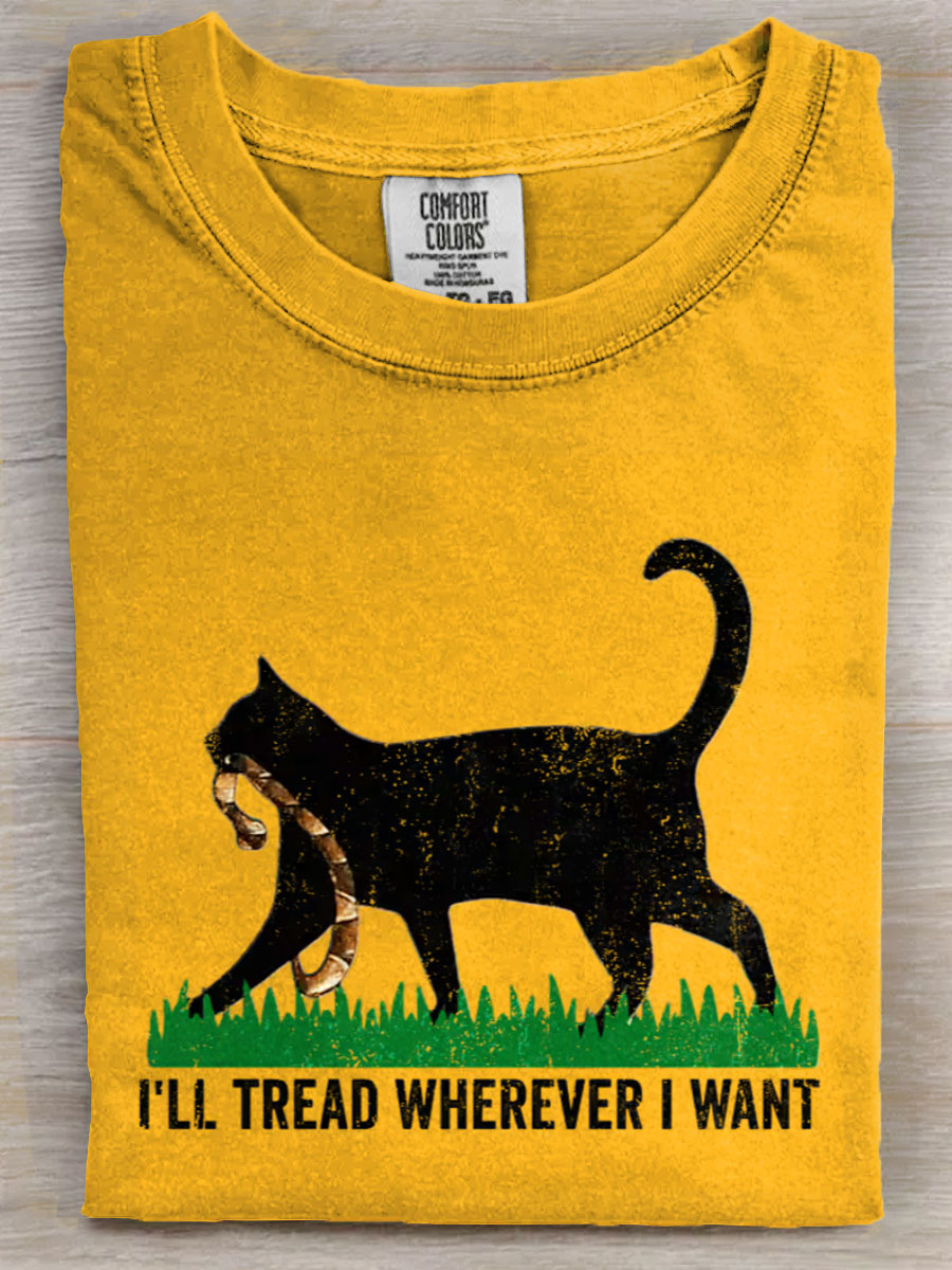 I Will Thead Wherver I Want Cat Art Print Unisex Tee