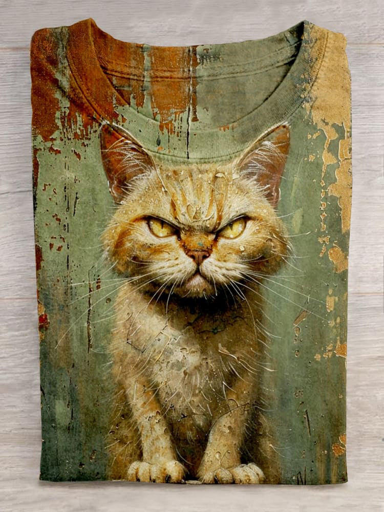 Anger Cat Art Print Unisex Tee