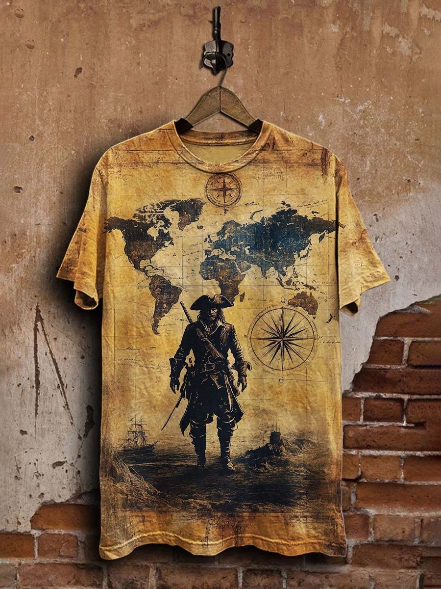 Unisex Vintage Nautical Casual Art Tee