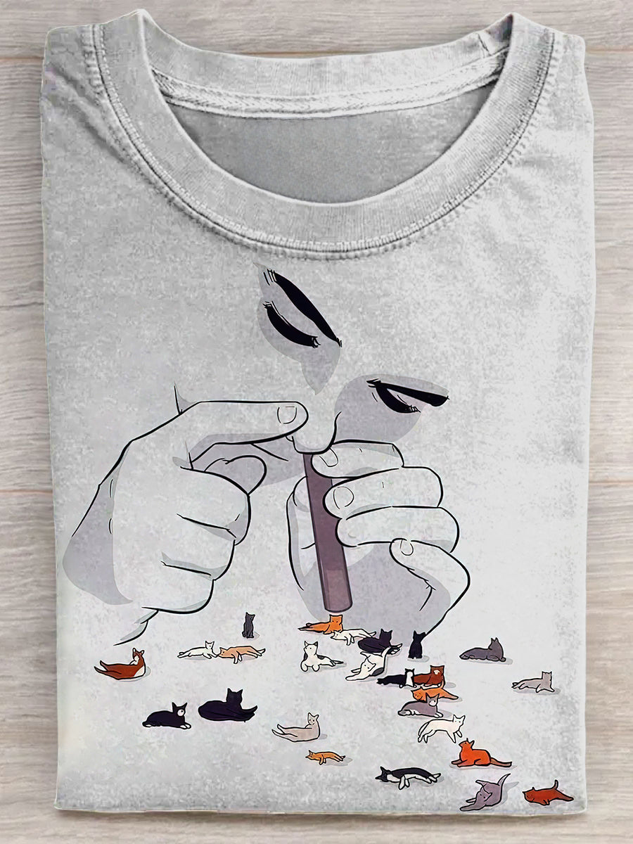 Funny Sniffing Cats Unisex Tee