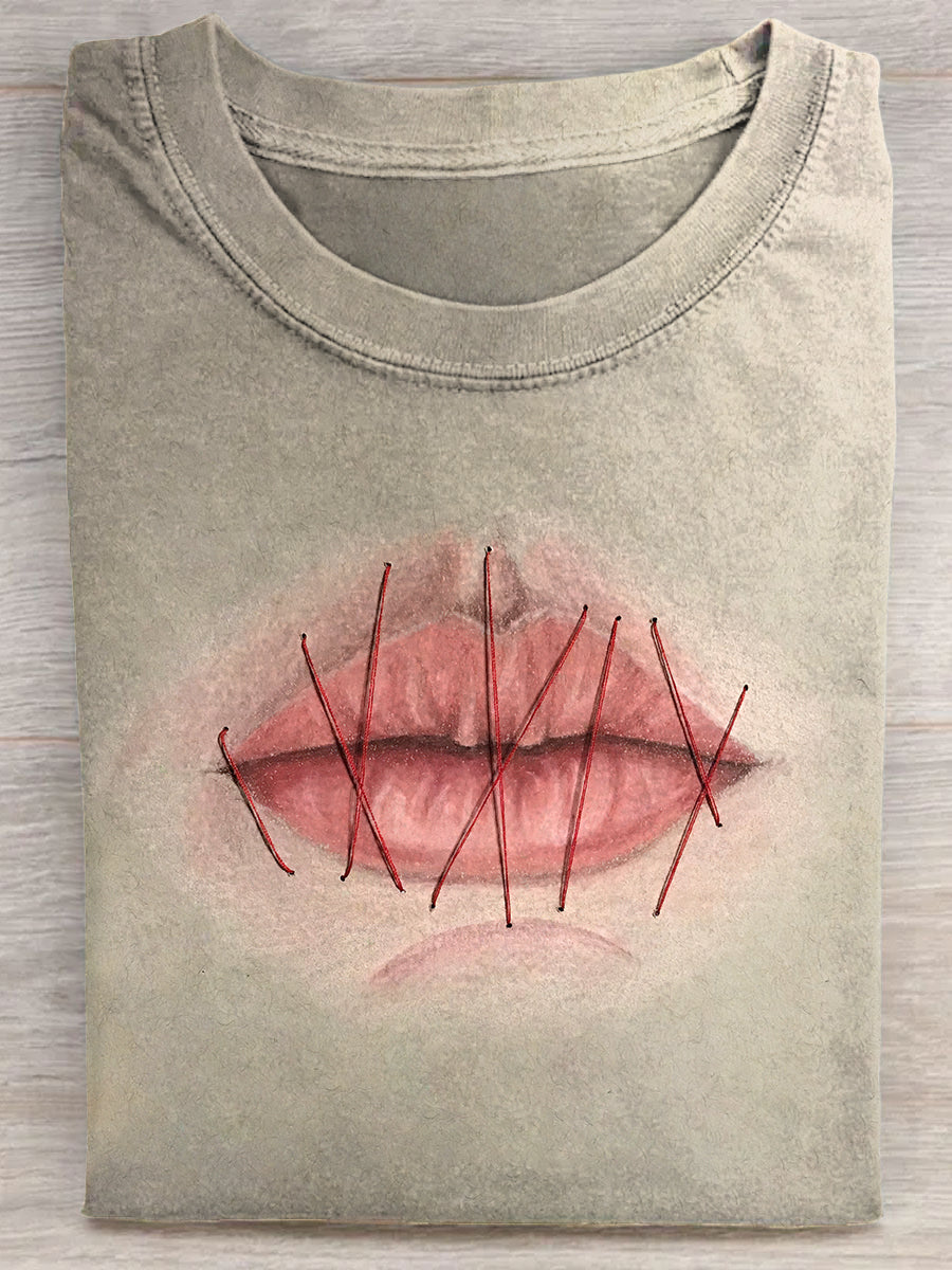 Colored Pencil Mouth Drawing Art Print Unisex Tee