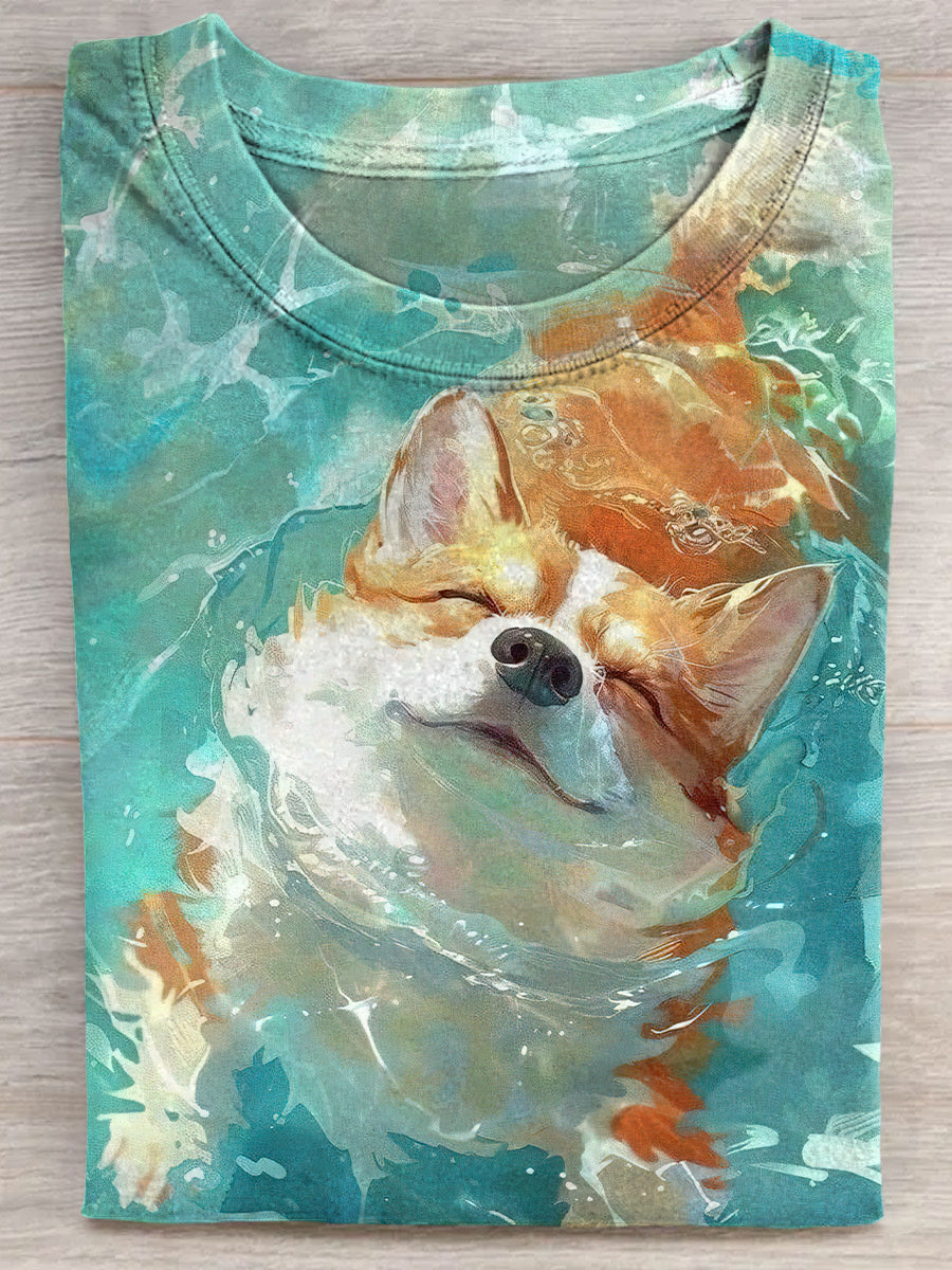 Swimming Corgi Unisex Tee