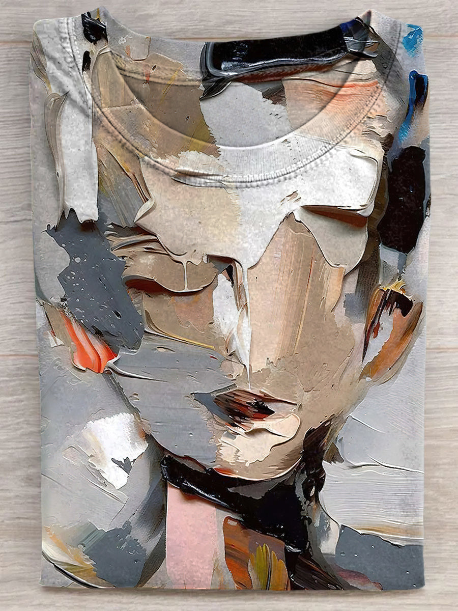 Abstract Face Oil Painting Unisex Tee