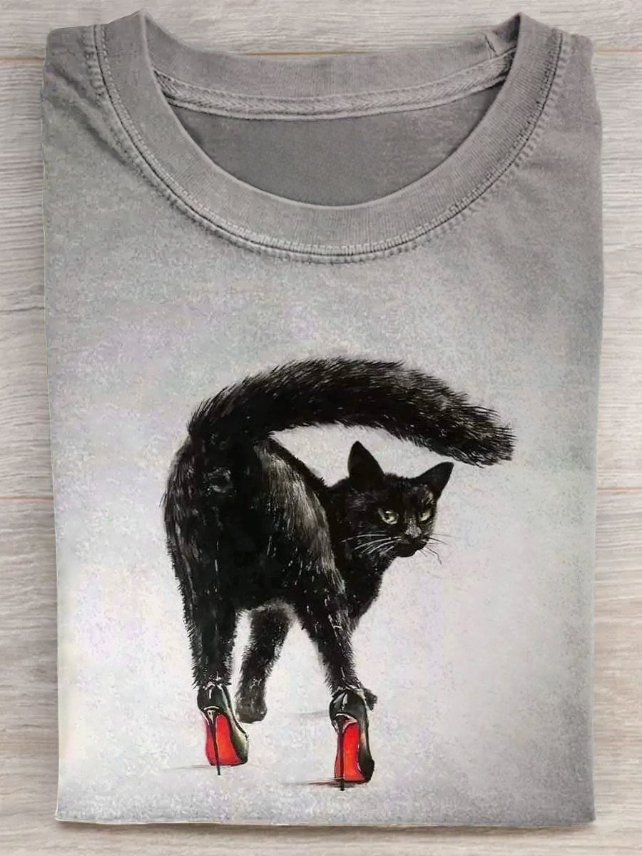 A Cat Wearing High Heels Unisex Tee