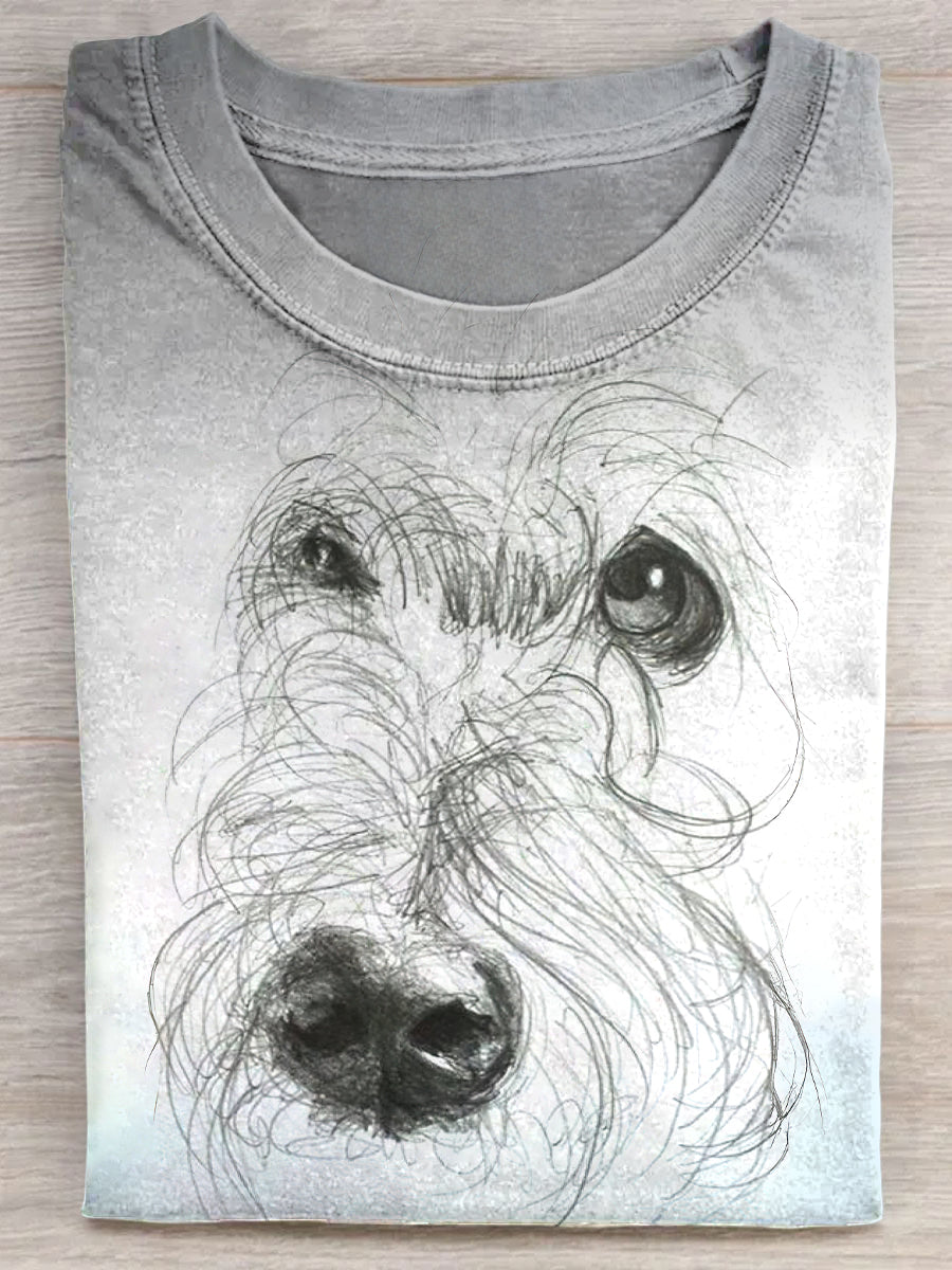 Funny Dog Art Print Unisex Tee