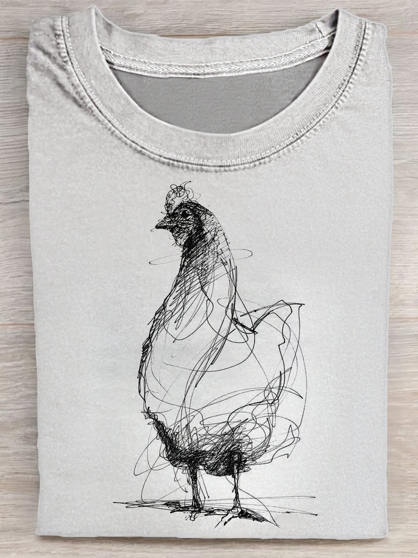 Scribbled Chicken Art Print Unisex Tee