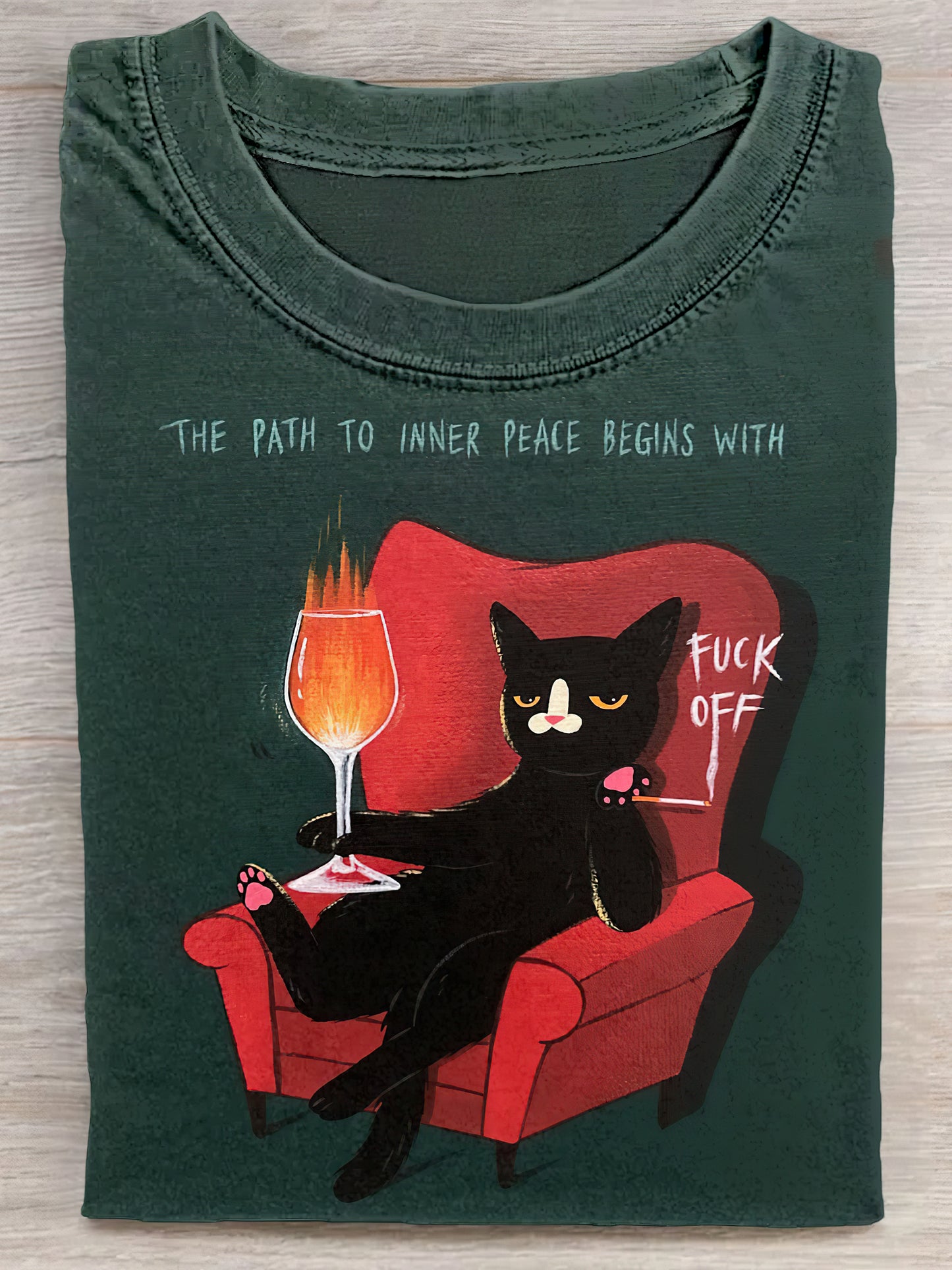 Drinking Cat Unisex Tee