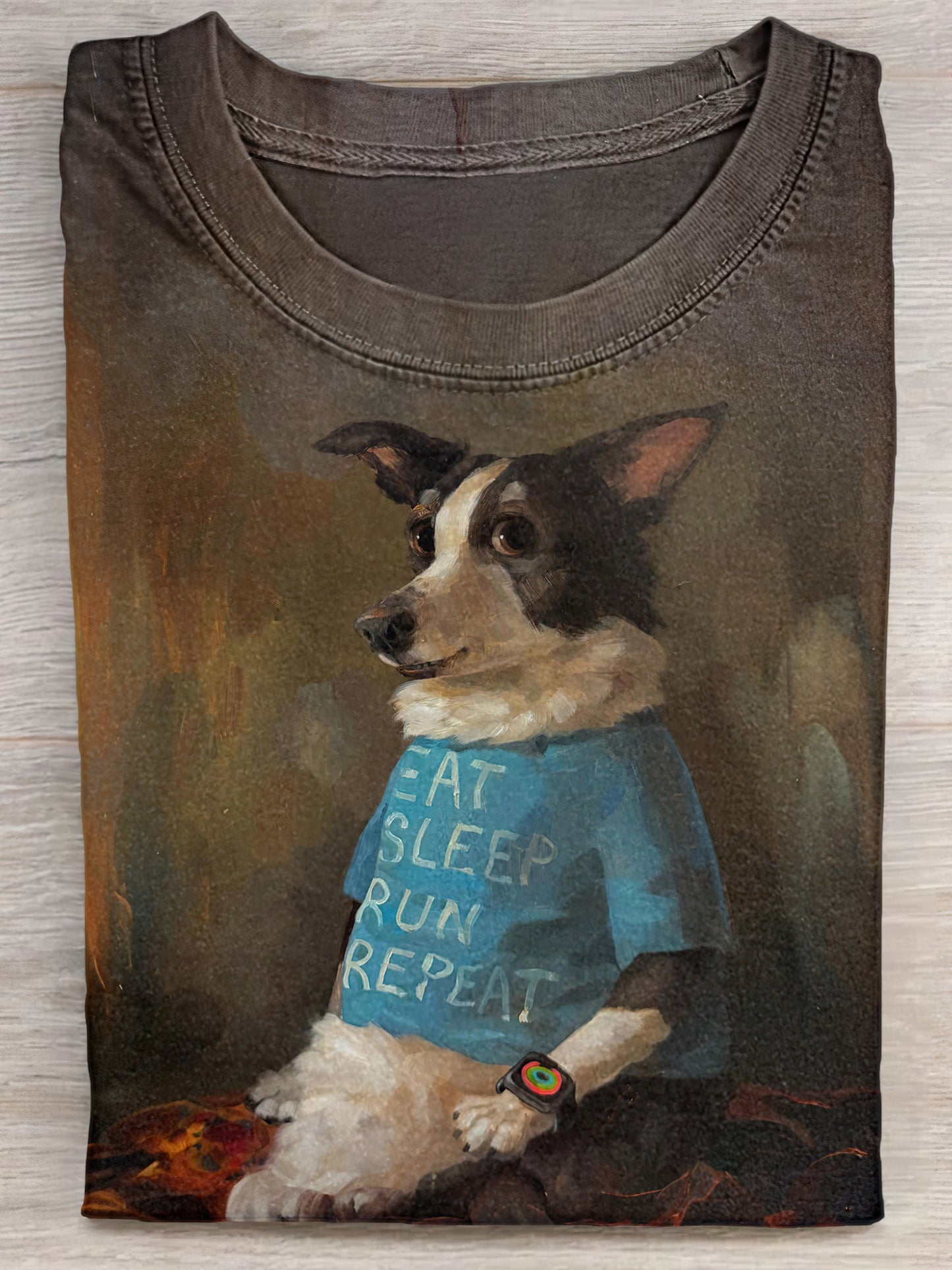 Eat Sleep Run Repeat Funny Dogs Art Print Unisex Tee