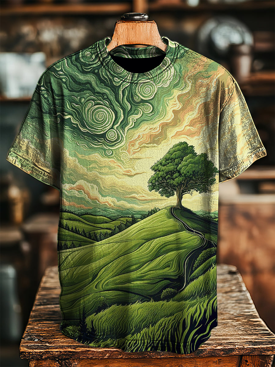 Unisex Mountain Trees Print Tee