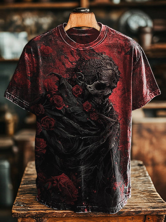 Unisex Retro Rose Skull Tee