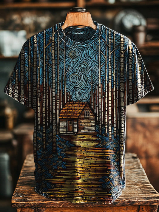 Unisex Vintage Forest Print Tee