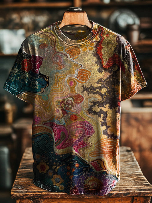 Unisex Hawaiian Art Print Retro Tee