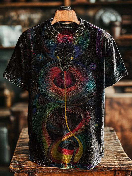 Unisex Abstract Snake Pattern Art Print Tee