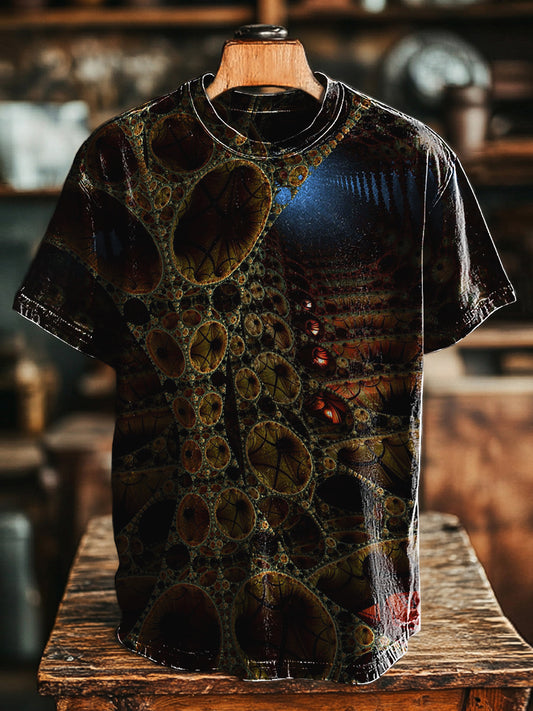 Unisex Gradient Floral Retro Art Print Tee