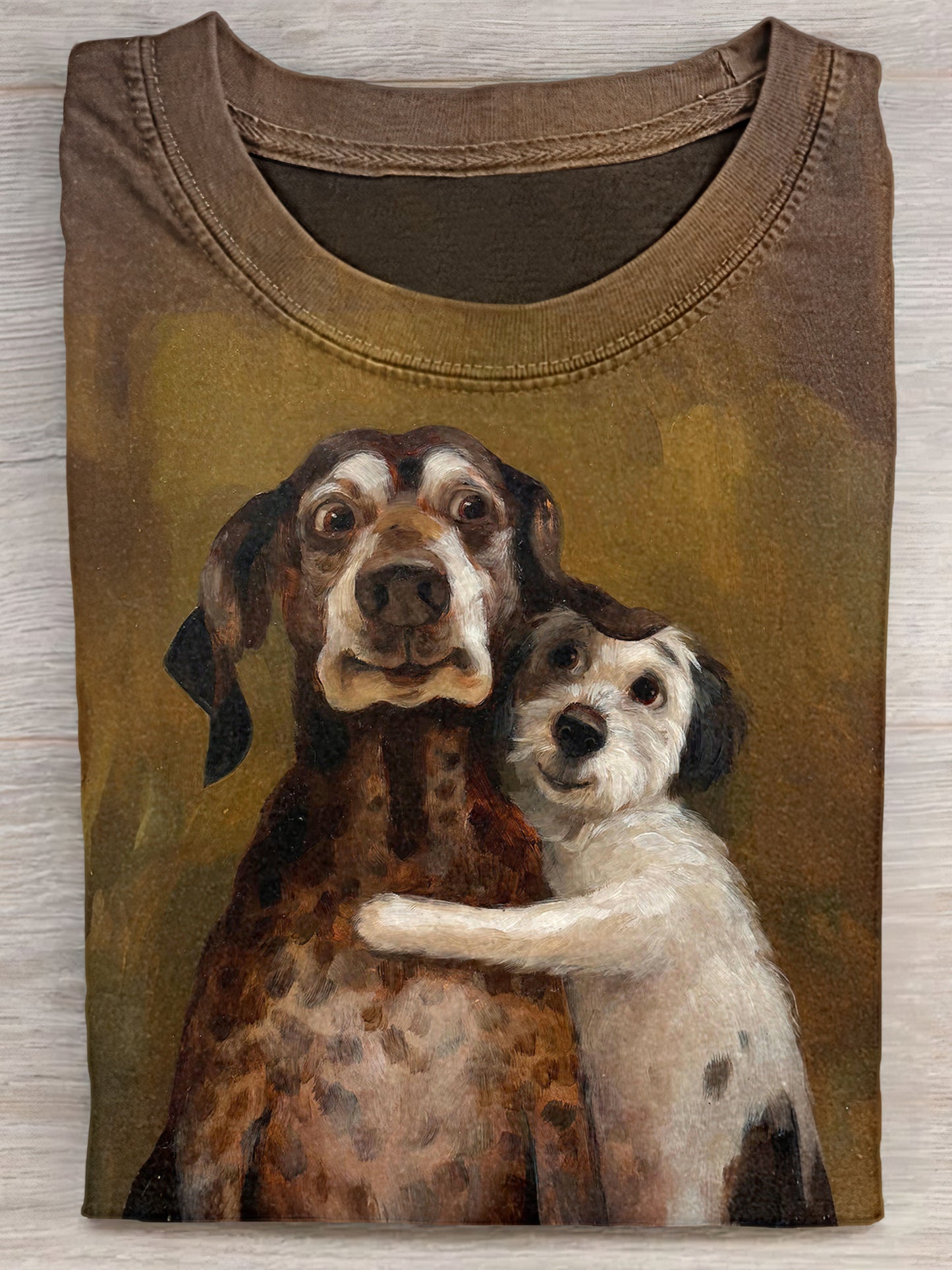 Found A Friend Funny Dogs Art Print Unisex Tee