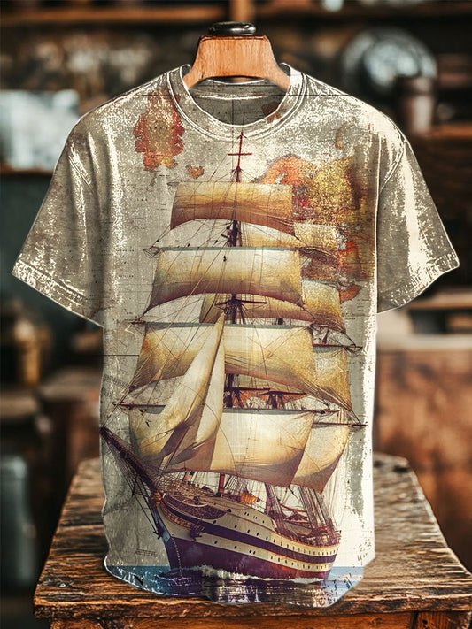 Unisex Retro Navigation Print Teet