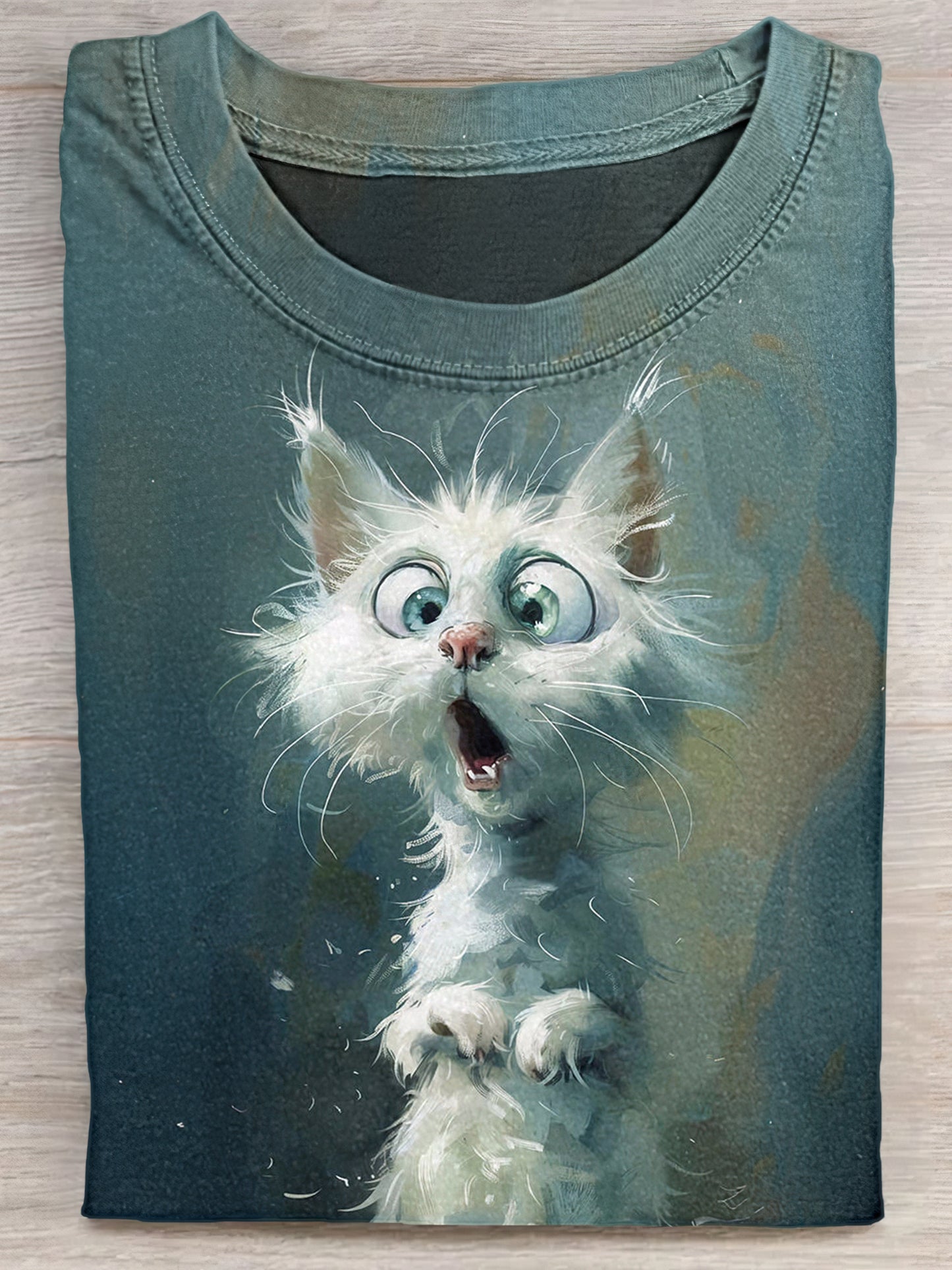 OMG Surprised Cat Art Print Unisex Tee