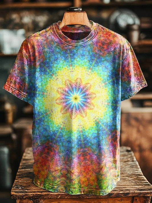 Unisex Retro Colorful Pattern Art Print Tee