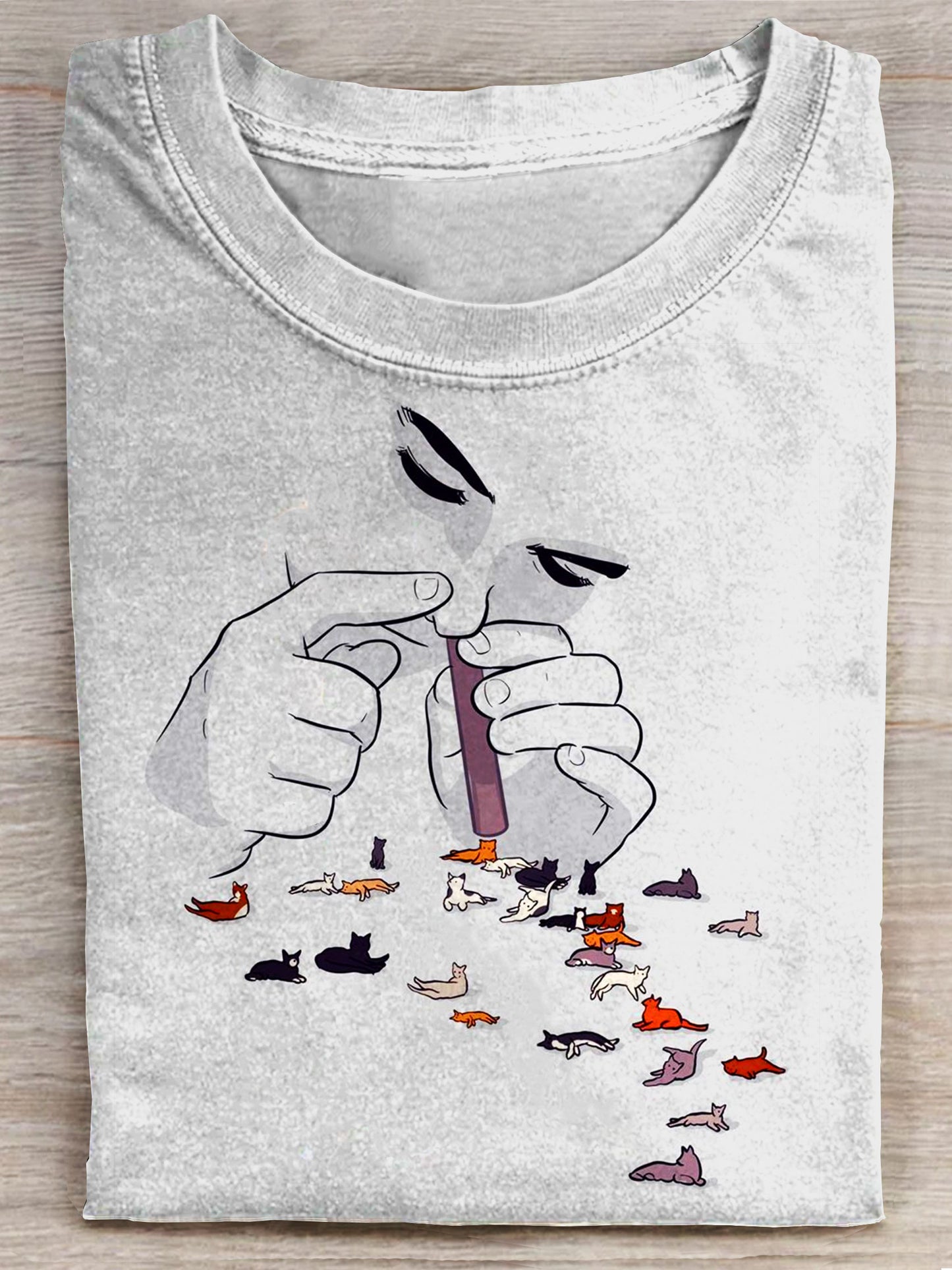 Funny Addicted to Cats Art Print Unisex Tee