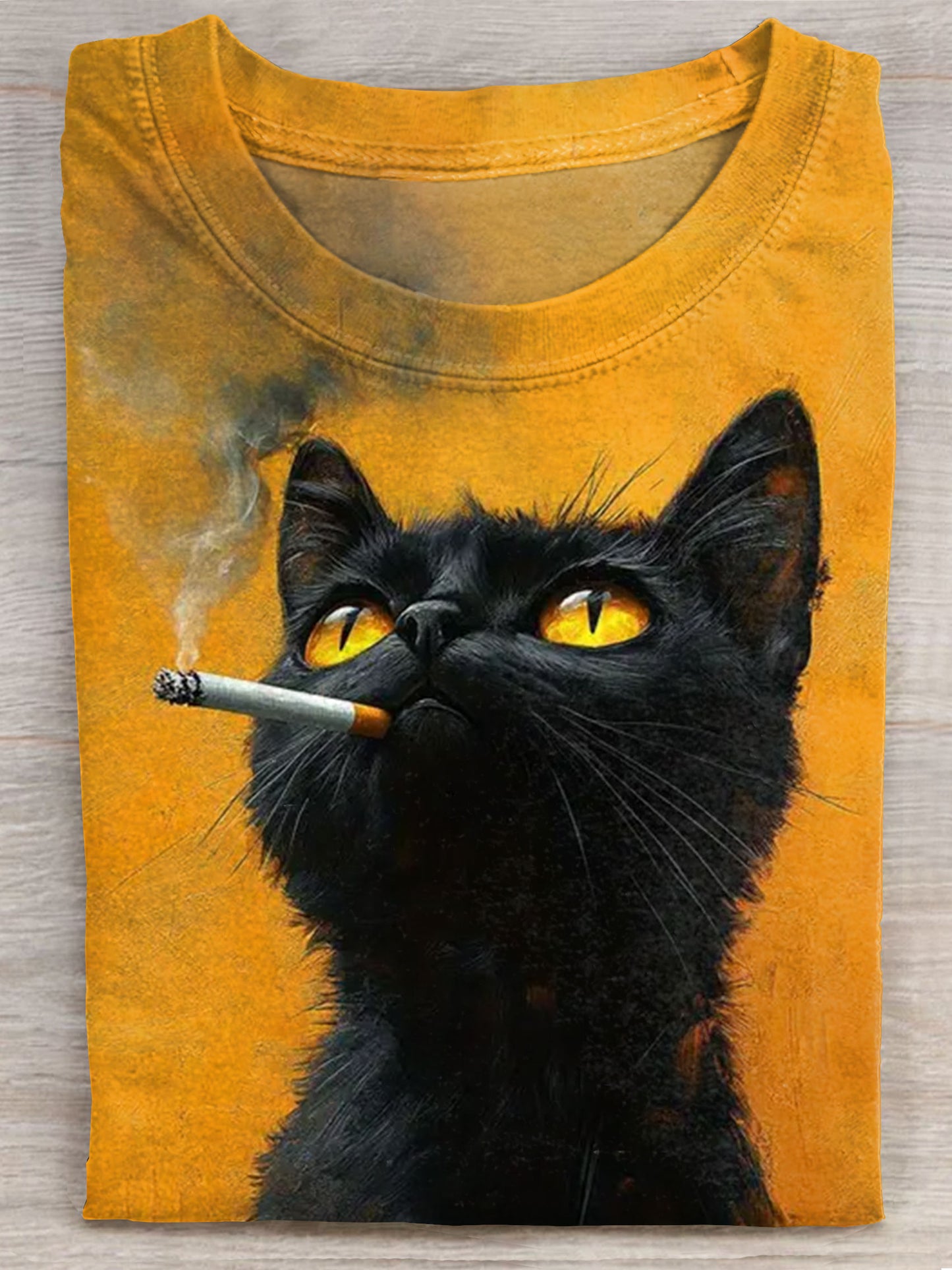 Funny Black Cat Art Print Unisex Tee