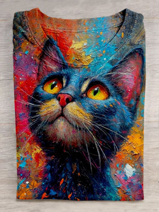 Cute Cat Art Print Unisex Tee