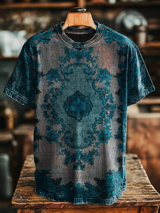 Unisex Vintage Abstract Ethnic Print Casual Tee