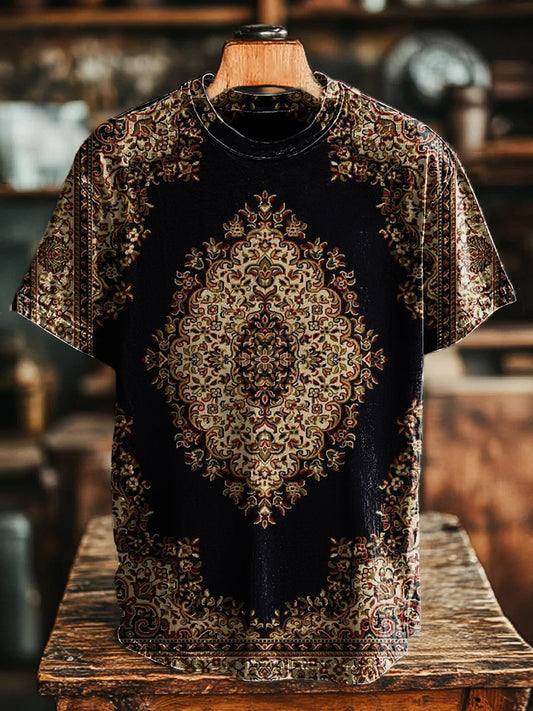 Unisex Vintage Abstract Ethnic Print  Tee