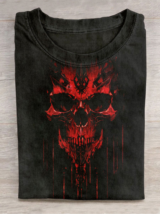 Skull Abstract Print Design Unisex Tee
