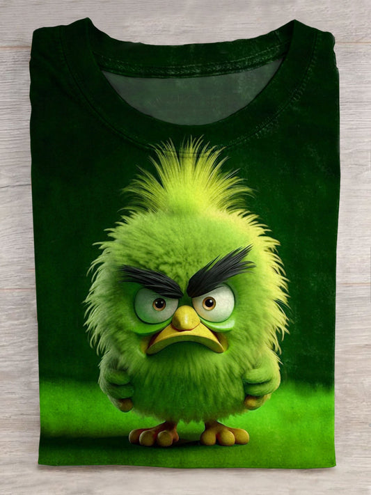 Funny Angry Bird Art Print Short Sleeve Casual Unisex Tee