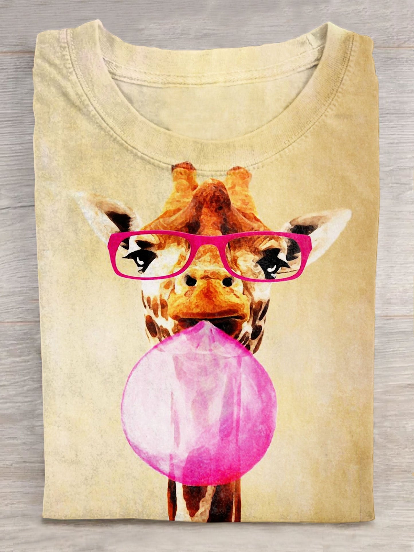 Funny Cute Giraffes Art Print Causal Short Sleeve Unisex Tee