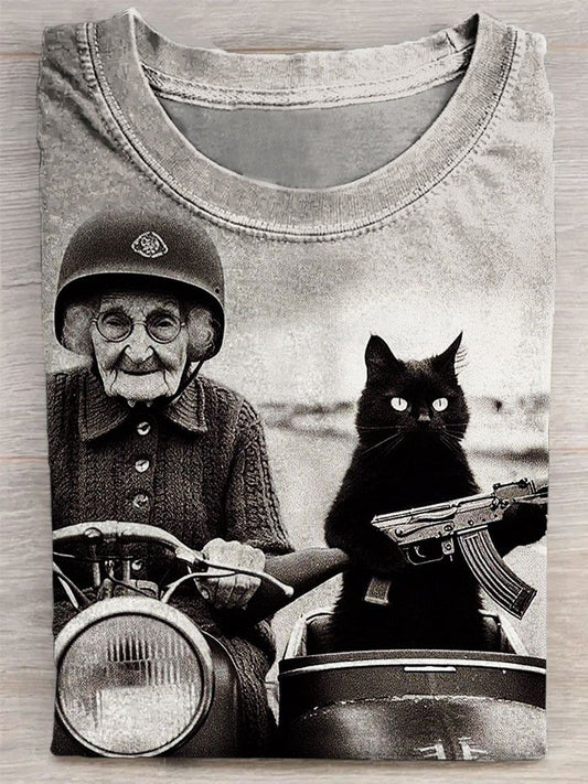 Funny Cat Print Fashion Unisex Tee