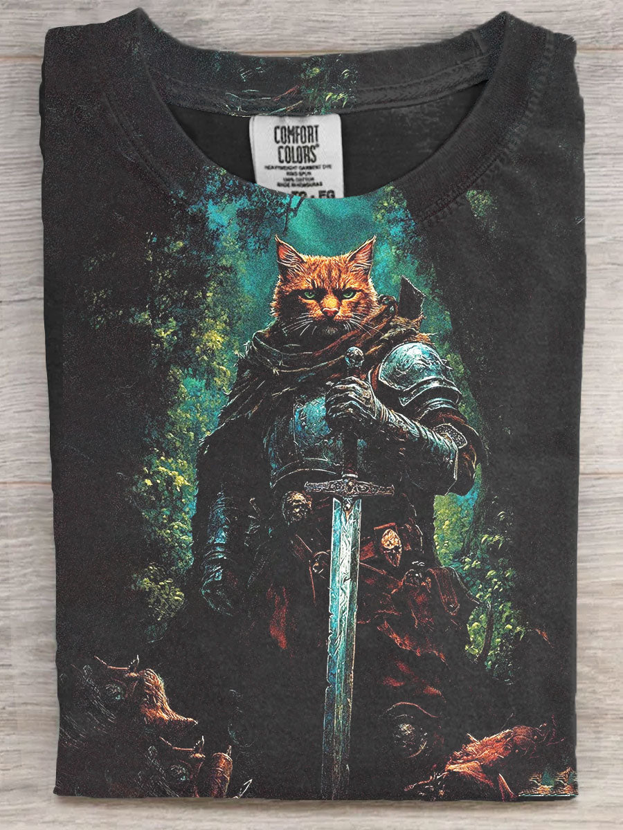 Cat Warrior Art Print Unisex Tee